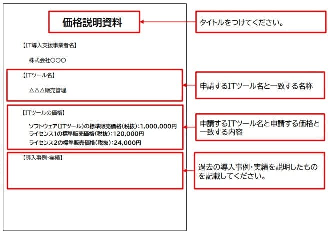 ITツール登録_価格説明資料書式例